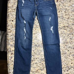 Hollister Dark Blue Distressed Skinny Jeans